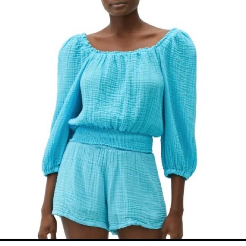 Michael Stars M turquoise gauze Blouse